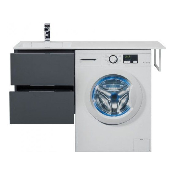 Тумба подвесная с раковиной-столешницей Aquanet Алвита 120 см 243662 L, серый антрацит - 5 Тумба подвесная с раковиной-столешницей Aquanet Алвита 120 см 243662 L, серый антрацит фото 5