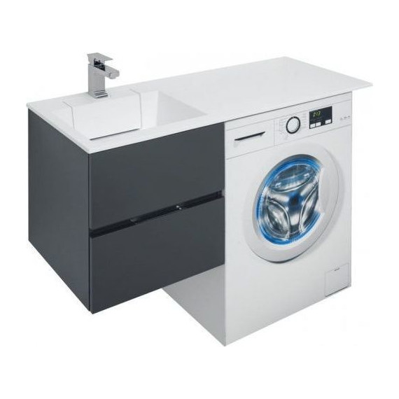 Тумба подвесная с раковиной-столешницей Aquanet Алвита 120 см 243662 L, серый антрацит - 7 Тумба подвесная с раковиной-столешницей Aquanet Алвита 120 см 243662 L, серый антрацит фото 7