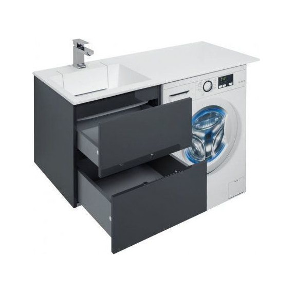 Тумба подвесная с раковиной-столешницей Aquanet Алвита 120 см 243662 L, серый антрацит - 8 Тумба подвесная с раковиной-столешницей Aquanet Алвита 120 см 243662 L, серый антрацит фото 8