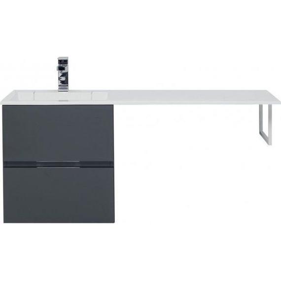 Тумба подвесная с раковиной-столешницей Aquanet Алвита 120 см 243662 L, серый антрацит - 9 Тумба подвесная с раковиной-столешницей Aquanet Алвита 120 см 243662 L, серый антрацит фото 9