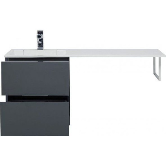 Тумба подвесная с раковиной-столешницей Aquanet Алвита 120 см 243662 L, серый антрацит - 10 Тумба подвесная с раковиной-столешницей Aquanet Алвита 120 см 243662 L, серый антрацит фото 10