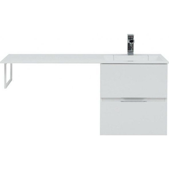 Тумба подвесная с раковиной-столешницей Aquanet Алвита 120 см 243660 R, белый фото 11