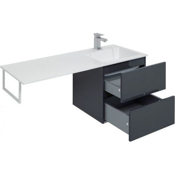 Тумба подвесная с раковиной-столешницей Aquanet Алвита 120 см 243662 R, серый антрацит - 11 Тумба подвесная с раковиной-столешницей Aquanet Алвита 120 см 243662 R, серый антрацит фото 11