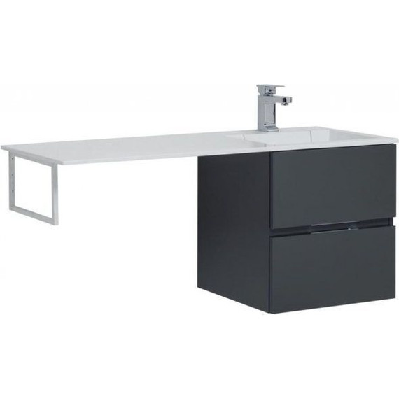 Тумба подвесная с раковиной-столешницей Aquanet Алвита 120 см 243662 R, серый антрацит - 12 Тумба подвесная с раковиной-столешницей Aquanet Алвита 120 см 243662 R, серый антрацит фото 12