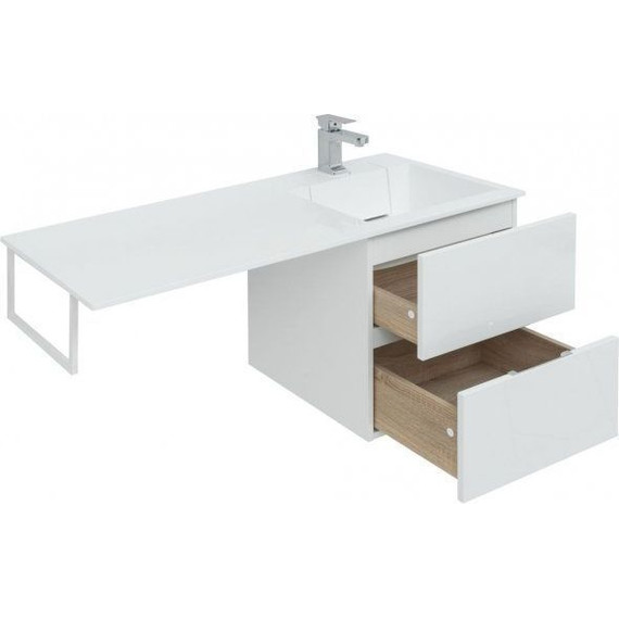 Тумба подвесная с раковиной-столешницей Aquanet Алвита 120 см 243660 R, белый фото 13