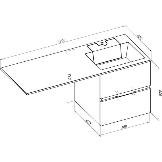 Тумба подвесная с раковиной-столешницей Aquanet Алвита 120 см 243660 R, белый фото 14