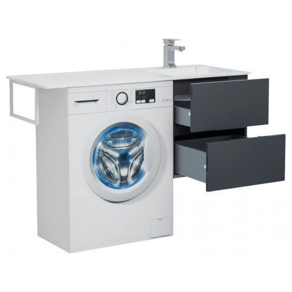 Тумба подвесная с раковиной-столешницей Aquanet Алвита 120 см 243662 R, серый антрацит - 3 Тумба подвесная с раковиной-столешницей Aquanet Алвита 120 см 243662 R, серый антрацит фото 3