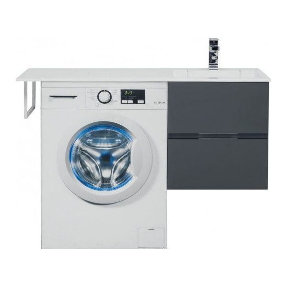 Тумба подвесная с раковиной-столешницей Aquanet Алвита 120 см 243662 R, серый антрацит - 4 Тумба подвесная с раковиной-столешницей Aquanet Алвита 120 см 243662 R, серый антрацит фото 4