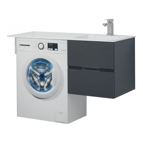 Тумба подвесная с раковиной-столешницей Aquanet Алвита 120 см 243662 R, серый антрацит - 7 Тумба подвесная с раковиной-столешницей Aquanet Алвита 120 см 243662 R, серый антрацит фото 7