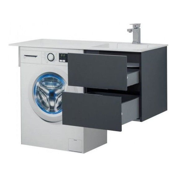 Тумба подвесная с раковиной-столешницей Aquanet Алвита 120 см 243662 R, серый антрацит - 8 Тумба подвесная с раковиной-столешницей Aquanet Алвита 120 см 243662 R, серый антрацит фото 8