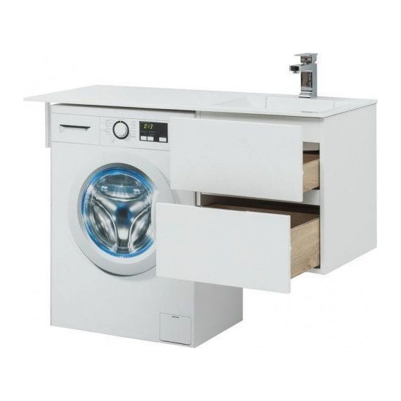 Тумба подвесная с раковиной-столешницей Aquanet Алвита 120 см 243660 R, белый фото 8