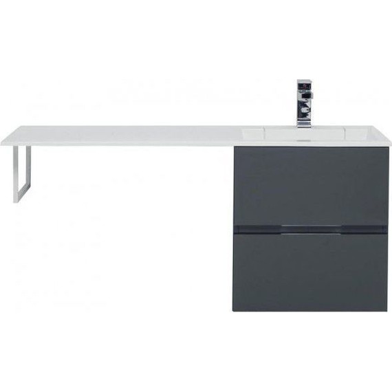 Тумба подвесная с раковиной-столешницей Aquanet Алвита 120 см 243662 R, серый антрацит - 9 Тумба подвесная с раковиной-столешницей Aquanet Алвита 120 см 243662 R, серый антрацит фото 9