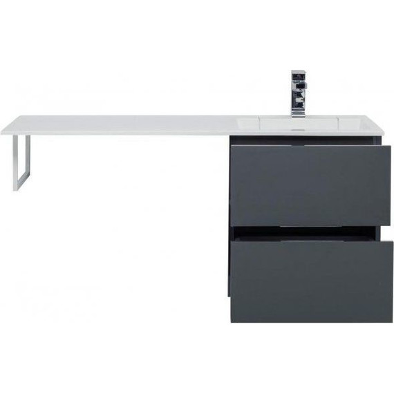 Тумба подвесная с раковиной-столешницей Aquanet Алвита 120 см 243662 R, серый антрацит - 10 Тумба подвесная с раковиной-столешницей Aquanet Алвита 120 см 243662 R, серый антрацит фото 10