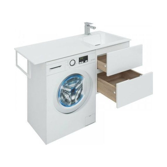 Тумба подвесная с раковиной-столешницей Aquanet Алвита 120 см 243660 R, белый фото 10