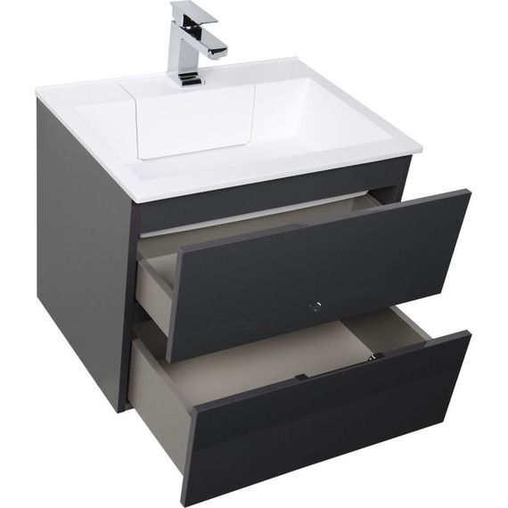 Тумба подвесная с раковиной Aquanet Алвита 70 см 183992, серый антрацит - 3 Тумба подвесная с раковиной Aquanet Алвита 70 см 183992, серый антрацит фото 3