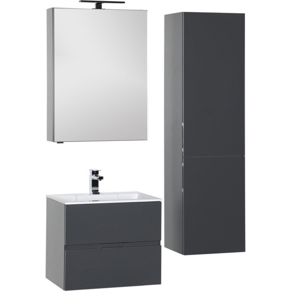 Тумба подвесная с раковиной Aquanet Алвита 70 см 183992, серый антрацит - 6 Тумба подвесная с раковиной Aquanet Алвита 70 см 183992, серый антрацит фото 6