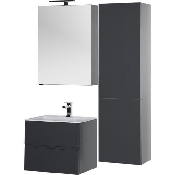 Тумба подвесная с раковиной Aquanet Алвита 70 см 183992, серый антрацит - 7 Тумба подвесная с раковиной Aquanet Алвита 70 см 183992, серый антрацит фото 7