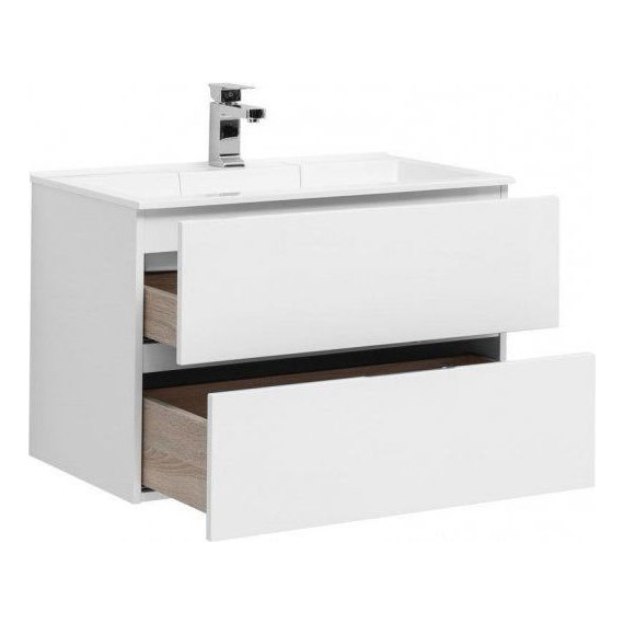 Тумба подвесная с раковиной Aquanet Алвита 80 см 235339, белый фото 2