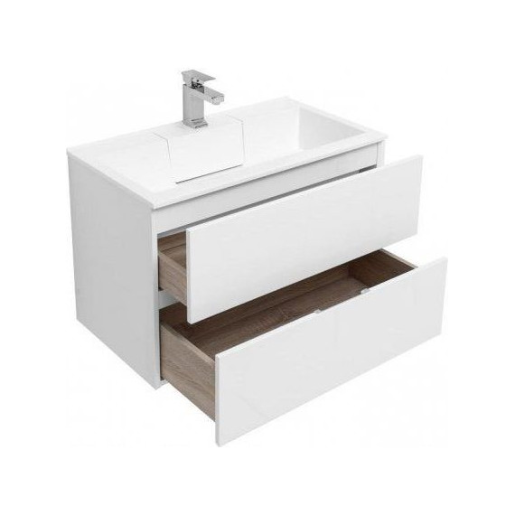 Тумба подвесная с раковиной Aquanet Алвита 80 см 235339, белый фото 4