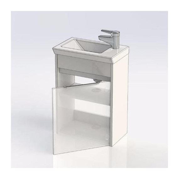 Тумба подвесная с раковиной Aquanet Дувр 45 см 182607, белый - 5 Тумба подвесная с раковиной Aquanet Дувр 45 см 182607, белый фото 5