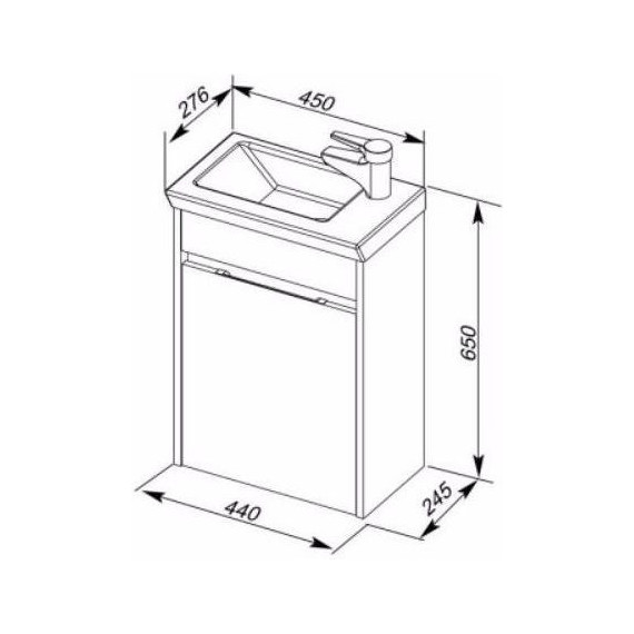 Тумба подвесная с раковиной Aquanet Дувр 45 см 182607, белый - 9 Тумба подвесная с раковиной Aquanet Дувр 45 см 182607, белый фото 9