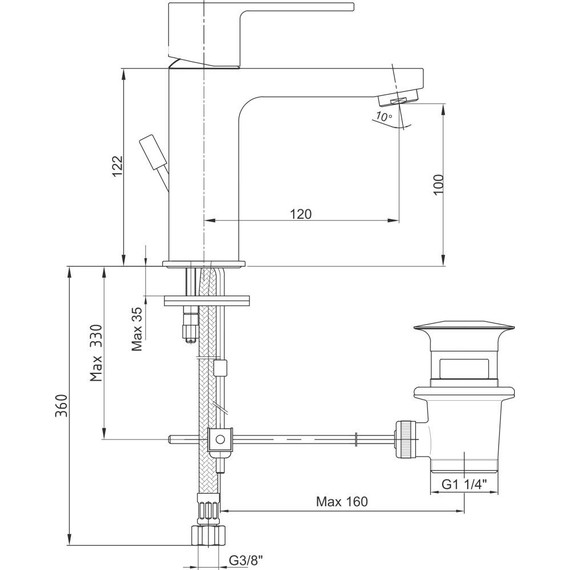 Смеситель для раковины E.C.A. Nita 102188047EX фото 6