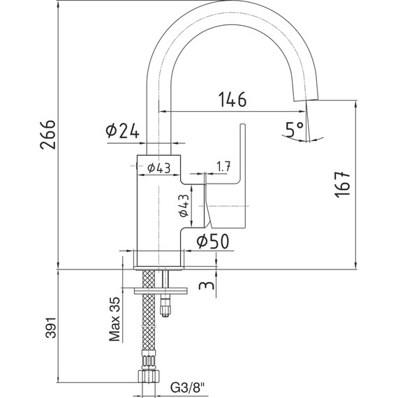 Смеситель для раковины E.C.A. Nita 102188036EX фото 7