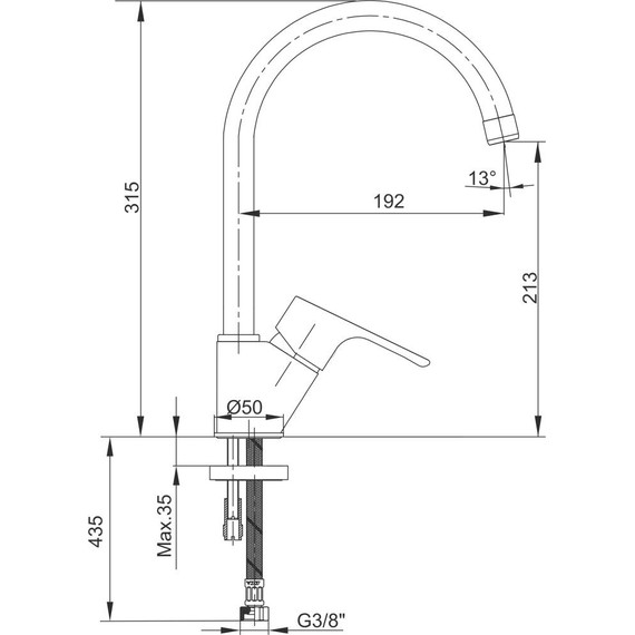 Смеситель для кухни E.C.A. Niobe 102118098EX - 4 Смеситель для кухни E.C.A. Niobe 102118098EX фото 4