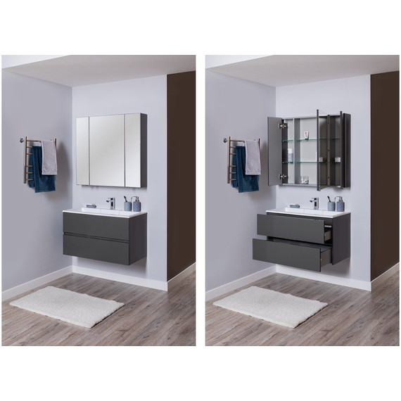 Зеркало-шкаф Aquanet Алвита 90 см 240110, серый антрацит фото 8