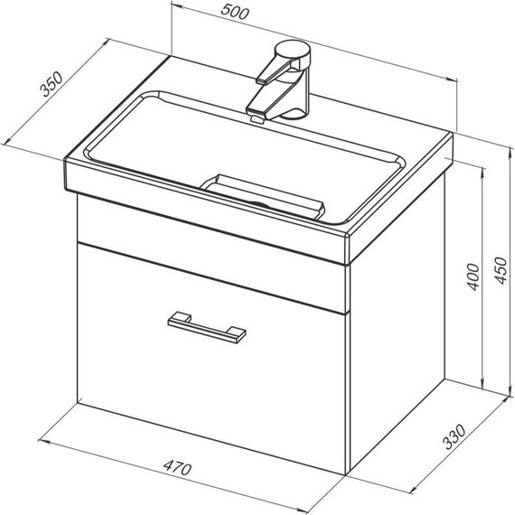 Тумба подвесная с раковиной Aquanet Нота 50 (Moduo Slim) 246955, белый - 11 Тумба подвесная с раковиной Aquanet Нота 50 (Moduo Slim) 246955, белый фото 11
