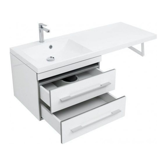 Тумба подвесная с раковиной-столешницей Aquanet Верона 120 см 176667 L, белый - 10 Тумба подвесная с раковиной-столешницей Aquanet Верона 120 см 176667 L, белый фото 10