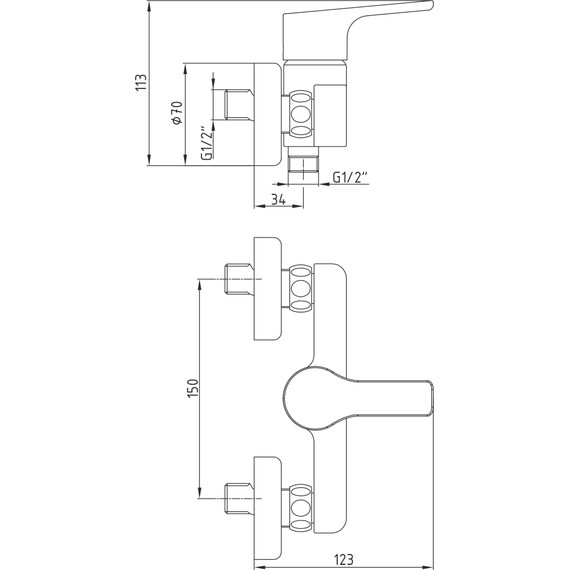 Смеситель для душа E.C.A. Luna 102154011EX - 5 Смеситель для душа E.C.A. Luna 102154011EX фото 5