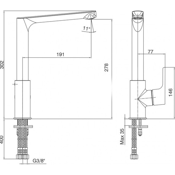 Смеситель для кухни E.C.A. Luna 102118043EX - 5 Смеситель для кухни E.C.A. Luna 102118043EX фото 5