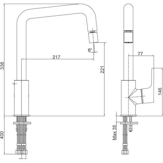 Смеситель для кухни E.C.A. Luna 102118044EX фото 5