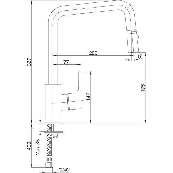 Смеситель для кухни E.C.A. Luna 102118049EX фото 5