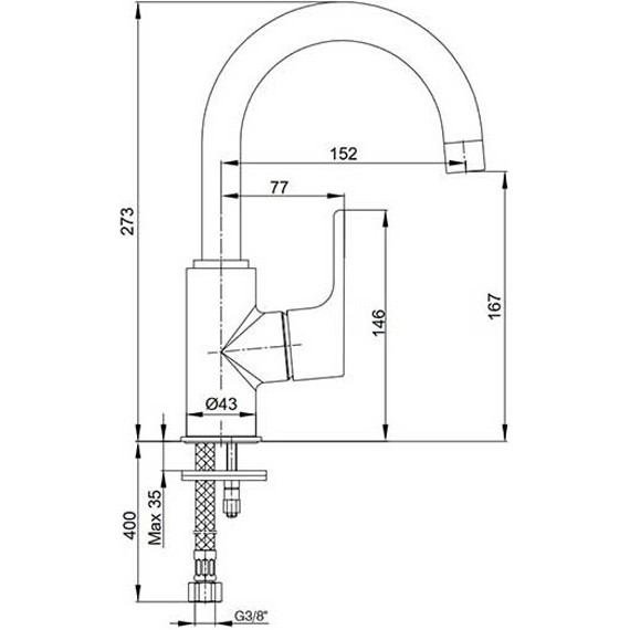 Смеситель для раковины E.C.A. Luna 102108953EX фото 5