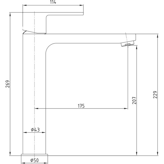 Смеситель для раковины высокий E.C.A. Nita 102188035EX фото 6