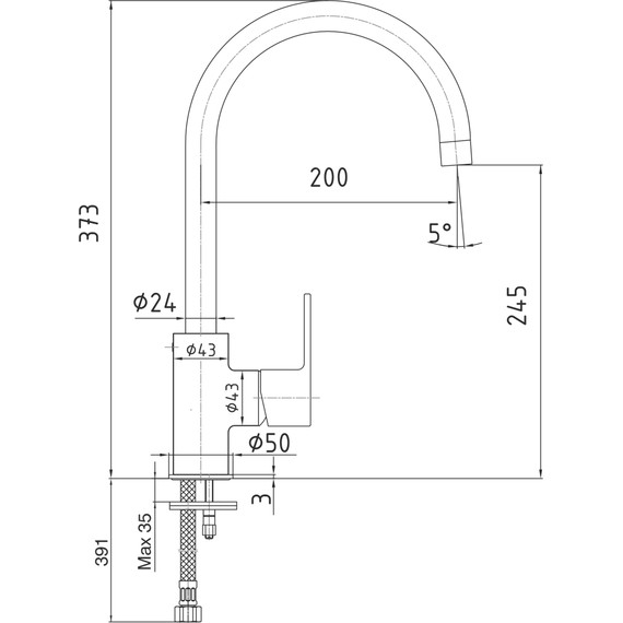 Смеситель для кухни E.C.A. Nita 102118080EX - 6 Смеситель для кухни E.C.A. Nita 102118080EX фото 6