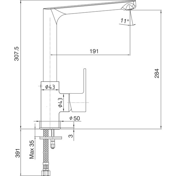Смеситель для кухни E.C.A. Nita 102118099EX фото 6