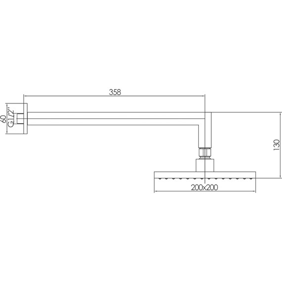 Верхний душ E.C.A. Tiera 102145031EX 200х200 мм фото 2