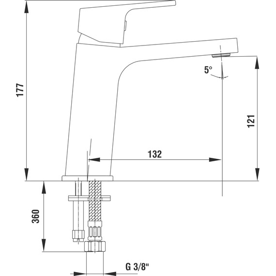 Смеситель для раковины E.C.A. Tiera 103508989EX, черный/хром фото 4