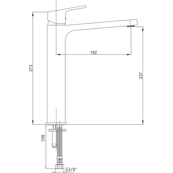 Смеситель для раковины высокий E.C.A. Tiera 103588002EX, черный/хром фото 4