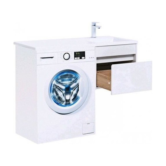 Тумба подвесная с раковиной-столешницей Aquanet Токио 110 см 236915 R, белый фото 12