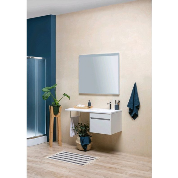 Тумба подвесная с раковиной-столешницей Aquanet Токио 110 см 236915 R, белый фото 14