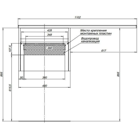 Тумба подвесная с раковиной-столешницей Aquanet Токио 110 см 236915 R, белый фото 19