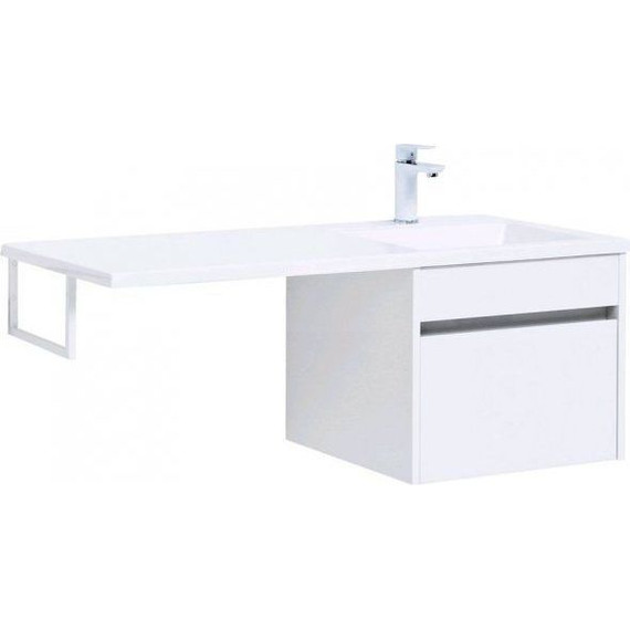 Тумба подвесная с раковиной-столешницей Aquanet Токио 110 см 236915 R, белый фото 3