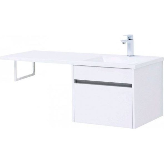 Тумба подвесная с раковиной-столешницей Aquanet Токио 110 см 236915 R, белый фото 6