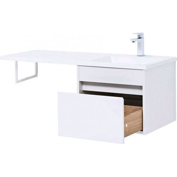 Тумба подвесная с раковиной-столешницей Aquanet Токио 110 см 236915 R, белый фото 7