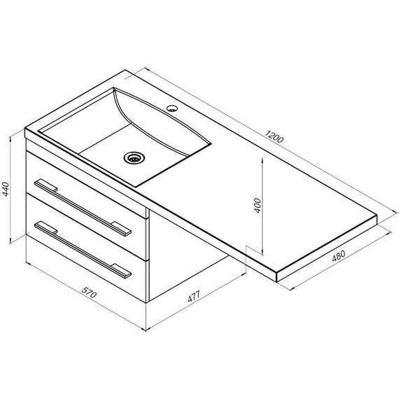 Тумба подвесная с раковиной-столешницей Aquanet Нота 120 см 171483 R, белый - 16 Тумба подвесная с раковиной-столешницей Aquanet Нота 120 см 171483 R, белый фото 16