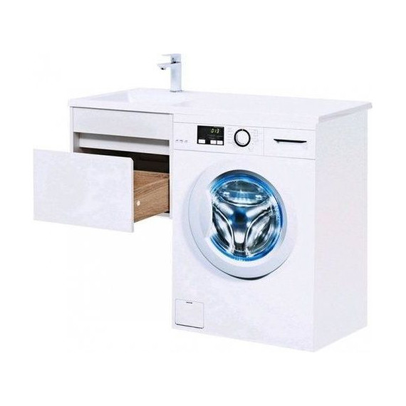 Тумба подвесная с раковиной-столешницей Aquanet Токио 110 см 236915 L, белый - 11 Тумба подвесная с раковиной-столешницей Aquanet Токио 110 см 236915 L, белый фото 11